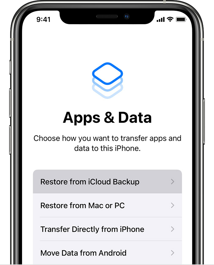 从iCloud备份恢复