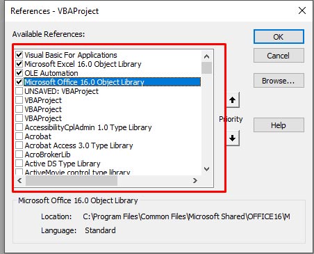 Unselect Missing References