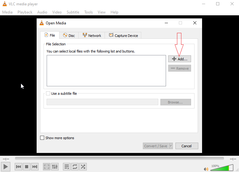 select AVI video format