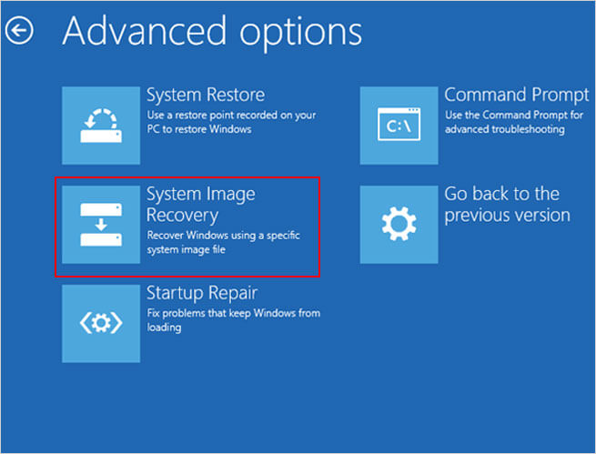 点击on System Image Recovery