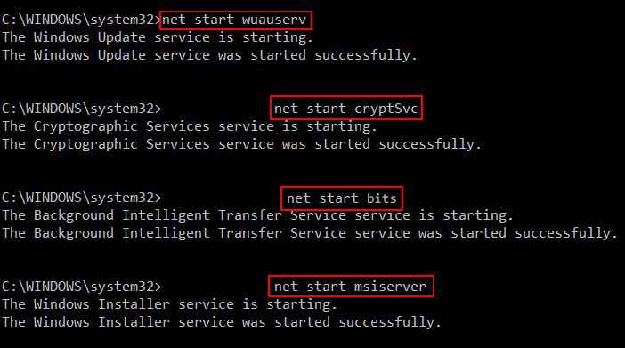 输入net start命令
