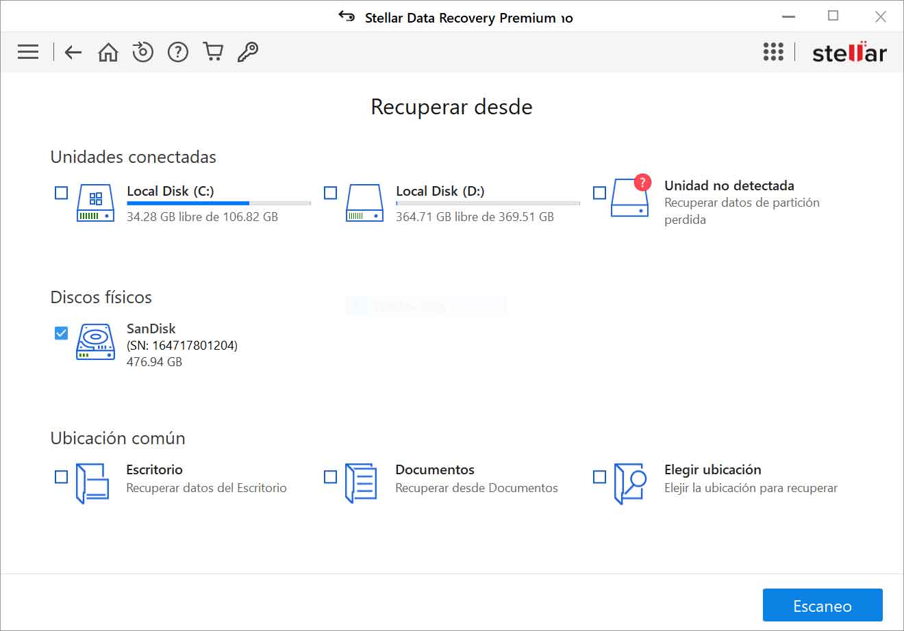 Seleccionar Ubicacion