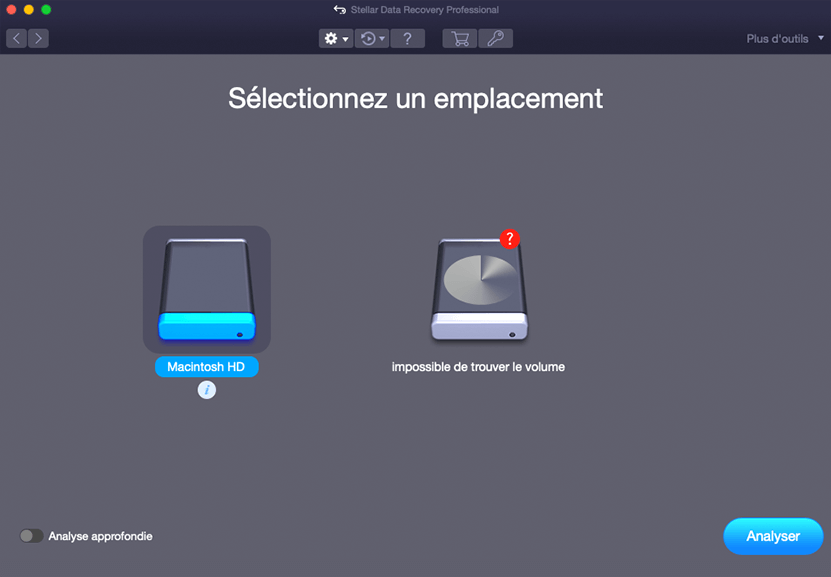 Selectionnez l 'emplacement