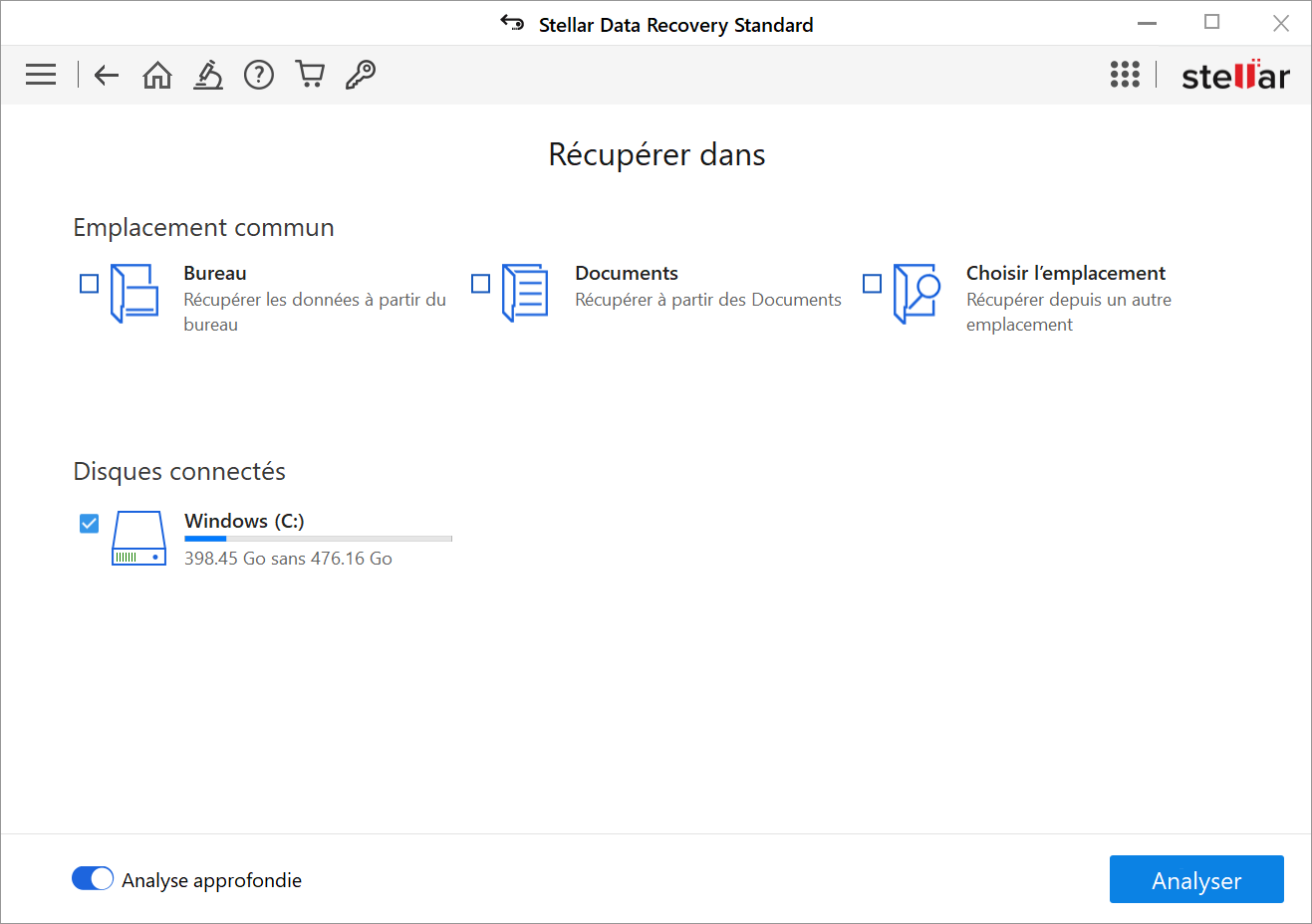 Selectionnez l 'emplacement