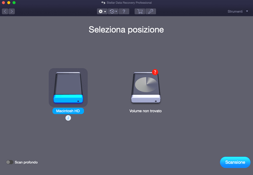 Seleziona la posizione