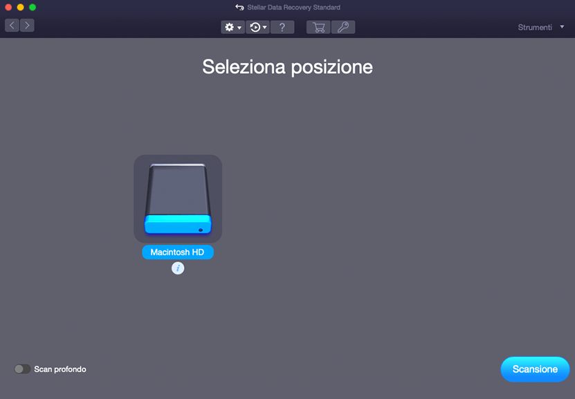 Scansiona l 'unità di archiviazione