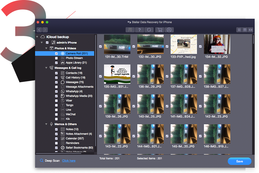 预览保存恢复的数据