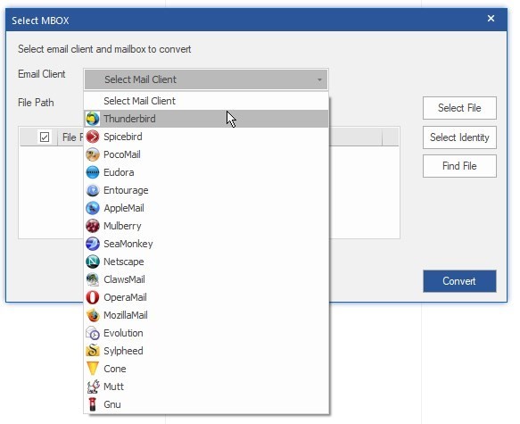 在“邮件客户端”中选择“雷鸟”