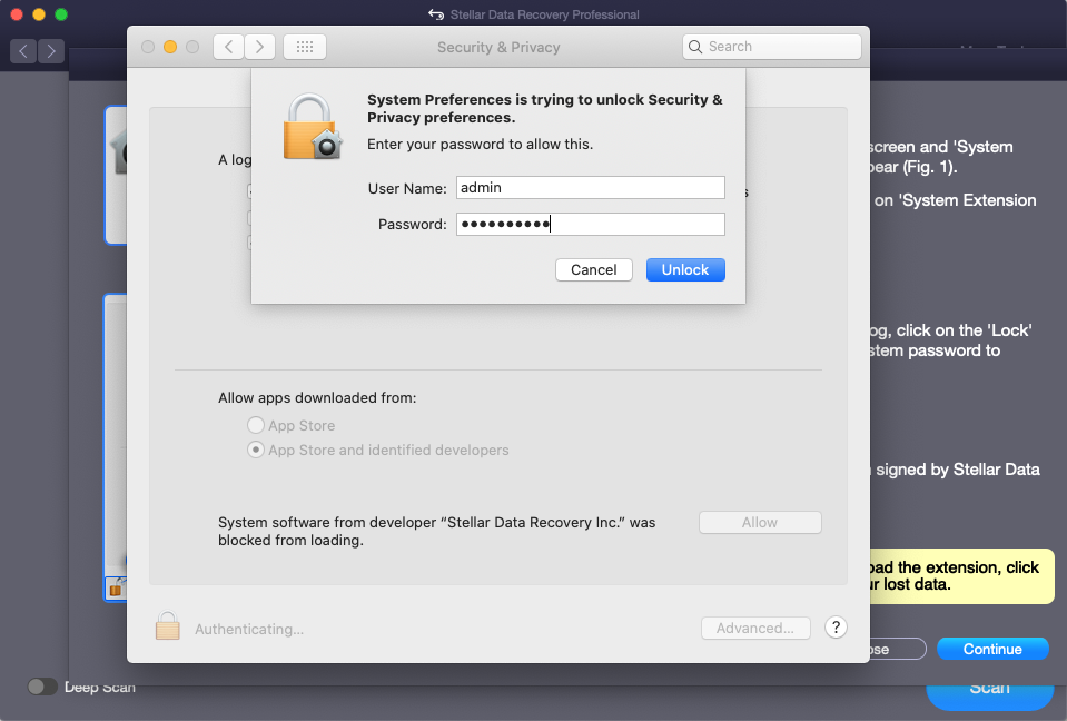 输入管理员凭据