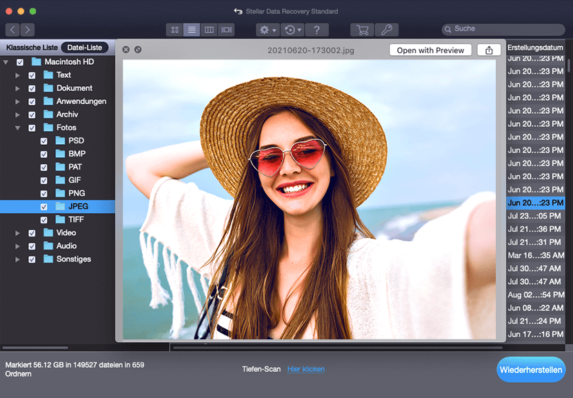 Vorschau & Wiederherstellen