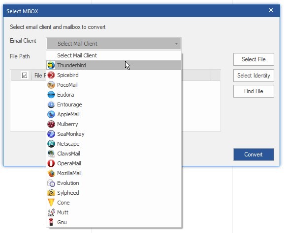 在“邮件客户端”中选择“雷鸟”