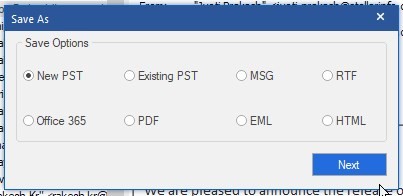 选择“新建PST文件格式”