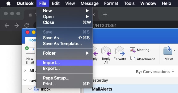 导入PST在Outlook for Mac
