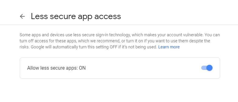 更不安全的应用程序访问